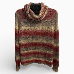 Charlie Paige Women's Sweater Size XL Long Sleeve Red, Gray, White Ombré